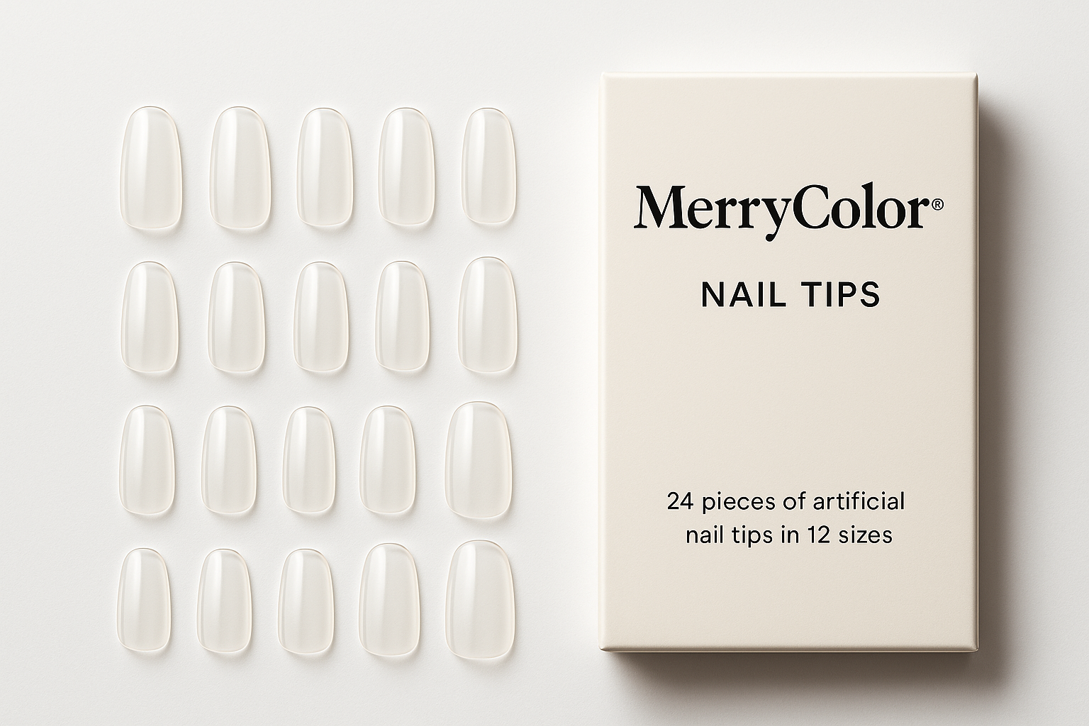MerryColor® Nail Tips – 24pcs Fashion Nails in 12 Sizes regenerate the pic